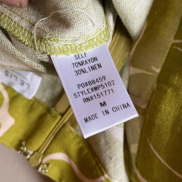 Le Lis Linen Blend Pants Patch Pockets and Rear Zip Closure - Picture 13 of 13